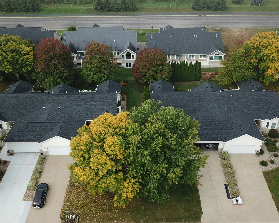 Residential roofing inspiration — stock photograph